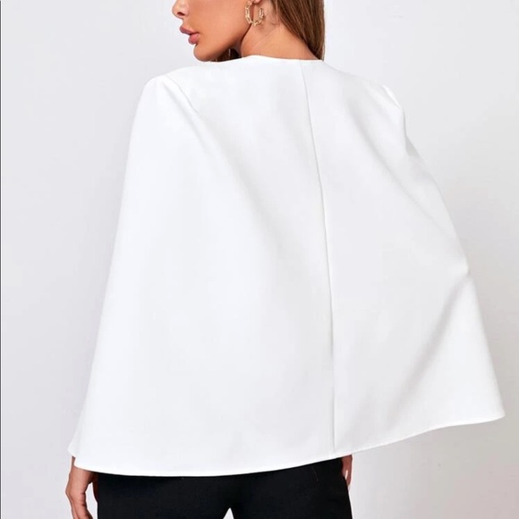 White blazer cape open sleeve jacket business - Picture 5 of 5